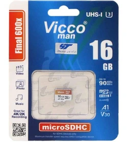 کارت حافظه 16 گیگ ویکومن Vicco man UHS-IU3 A1 V30 Final 600x up to 90 MB/s microSDHC